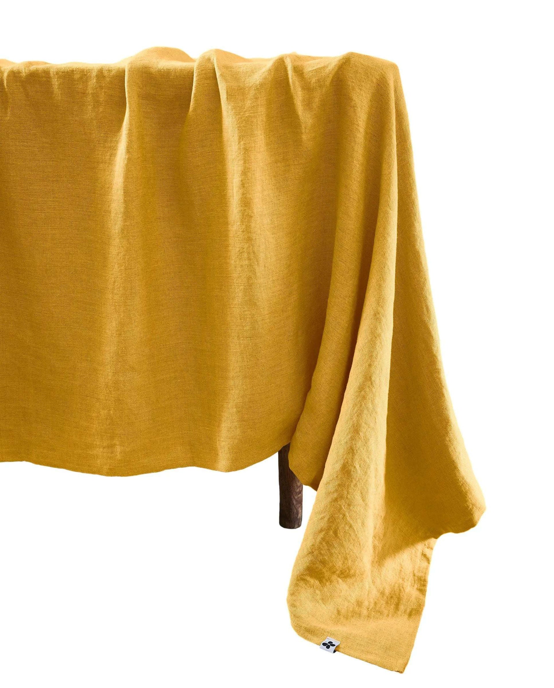 Nappe rectangle Lin lavé SOLINE Miel by L'effet papillon