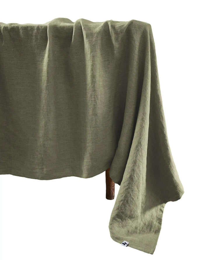 Nappe rectangle Lin lavé SOLINE Thym by L'effet papillon