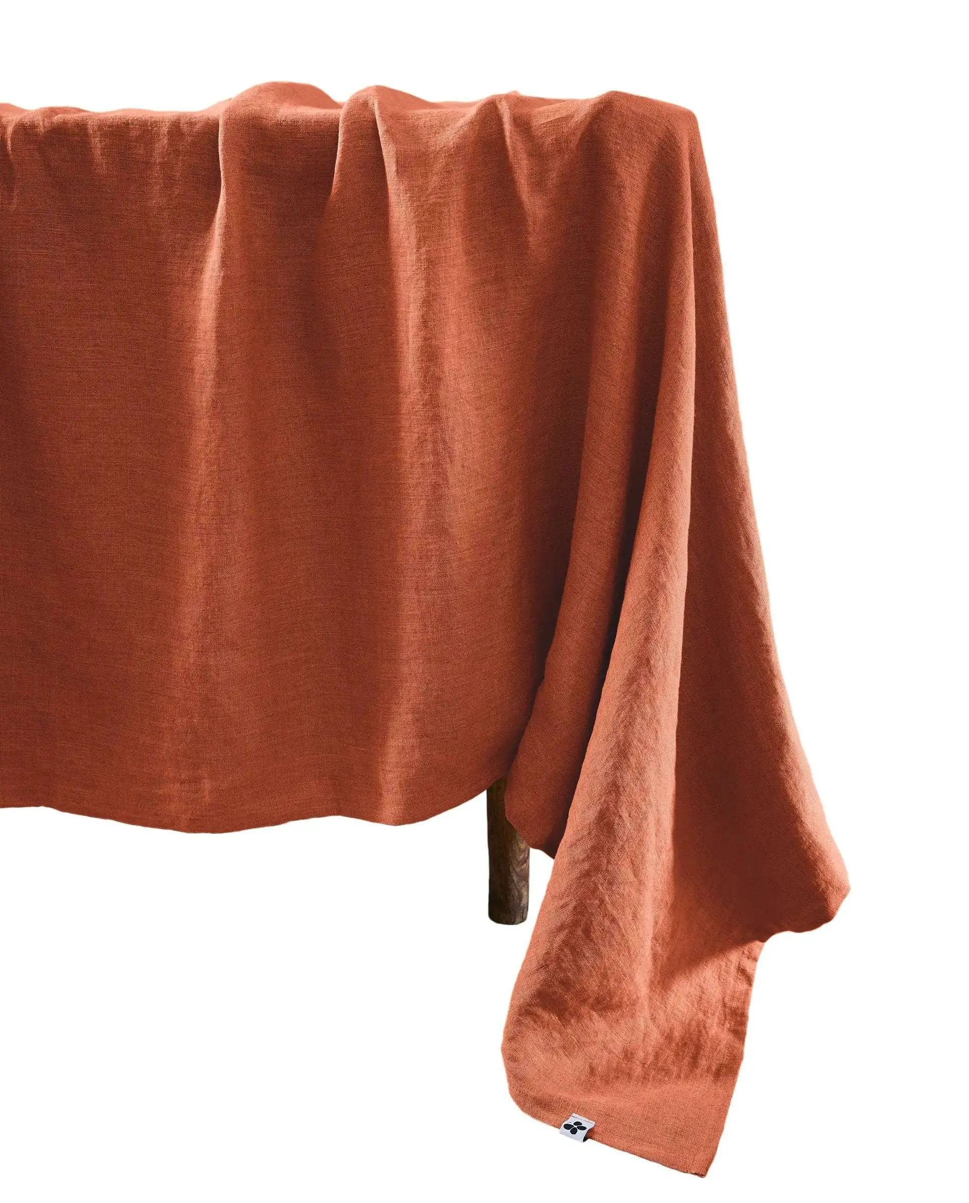 Nappe rectangle Lin lavé SOLINE Paprika by L'effet papillon