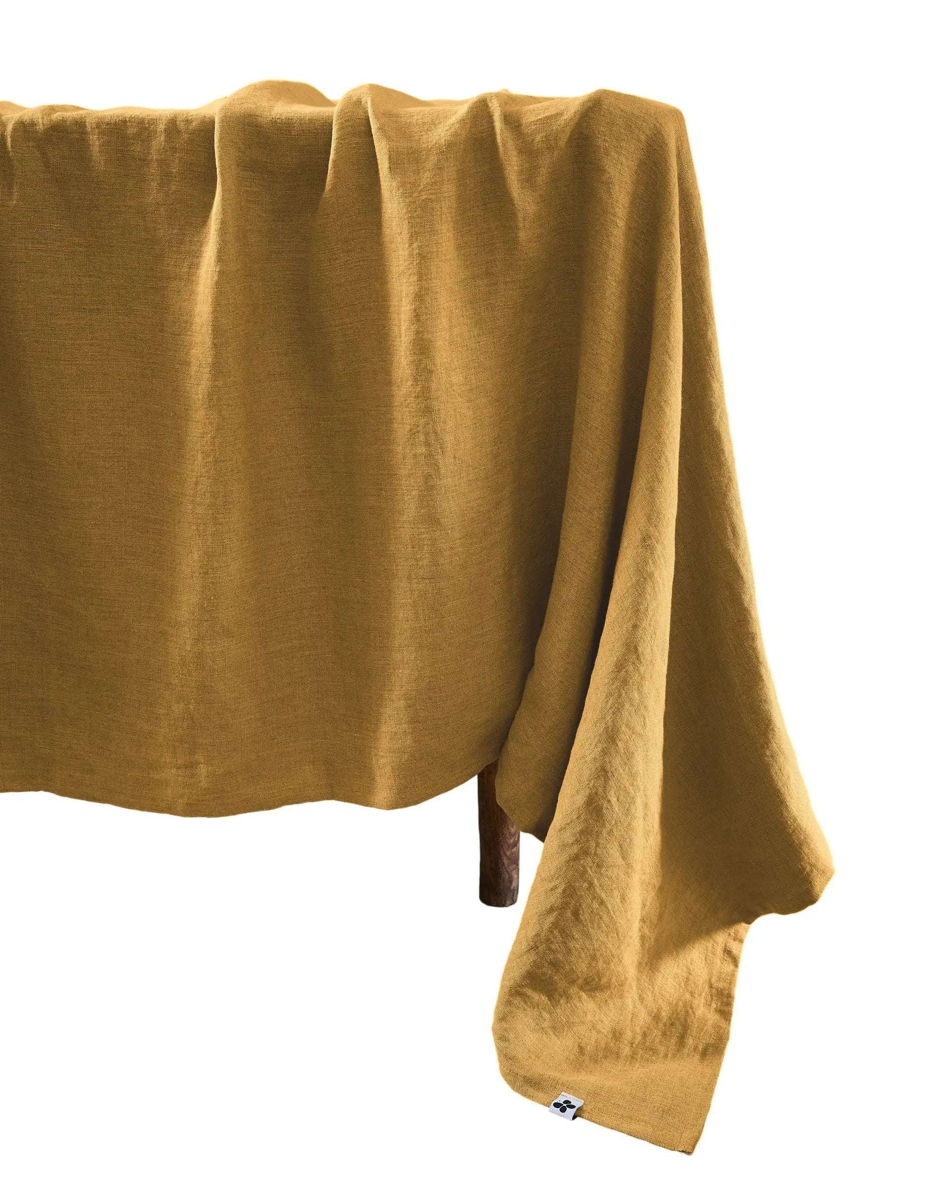 Nappe rectangle Lin lavé SOLINE Caramel by L'effet papillon