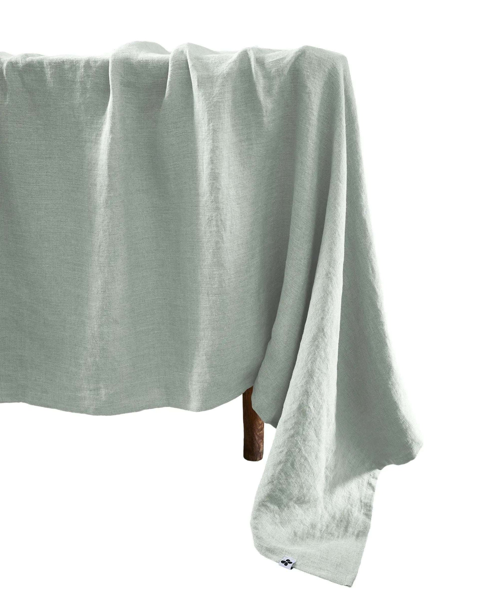 Nappe rectangle Lin lavé SOLINE Eucalyptus by L'effet papillon