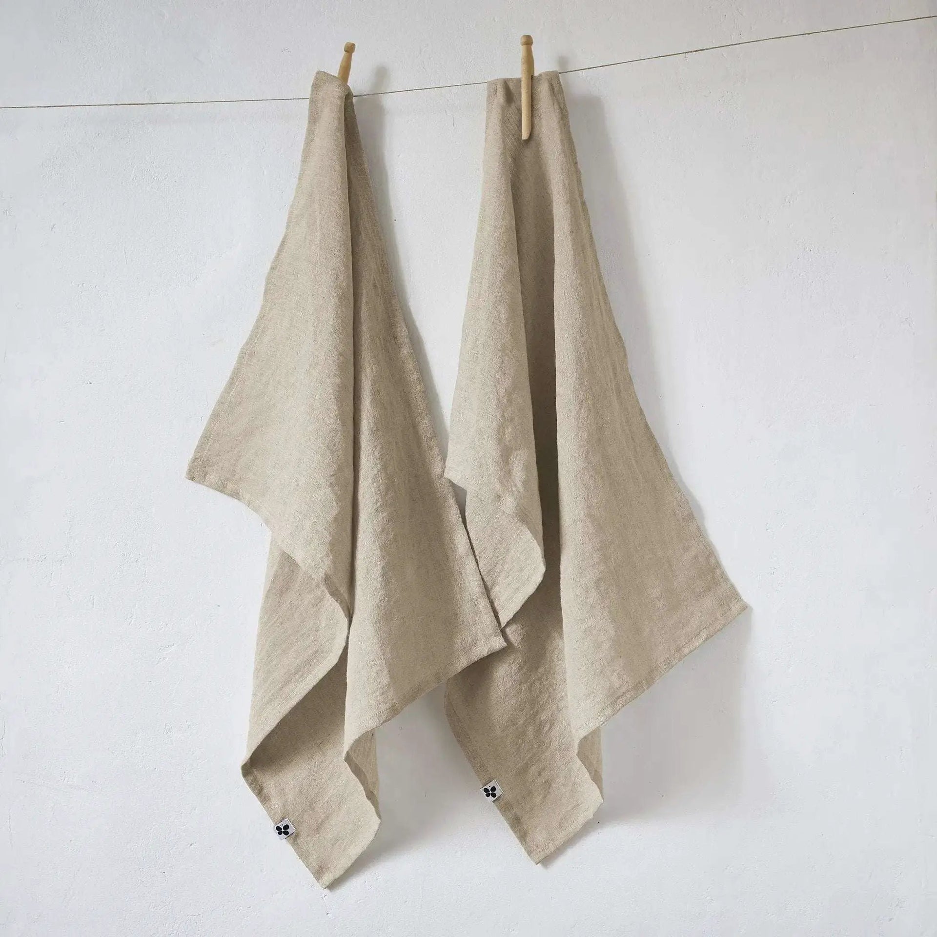 Lot de 2 Torchon Lin lavé 50 x 70 cm SOLINE Sable by L'effet papillon