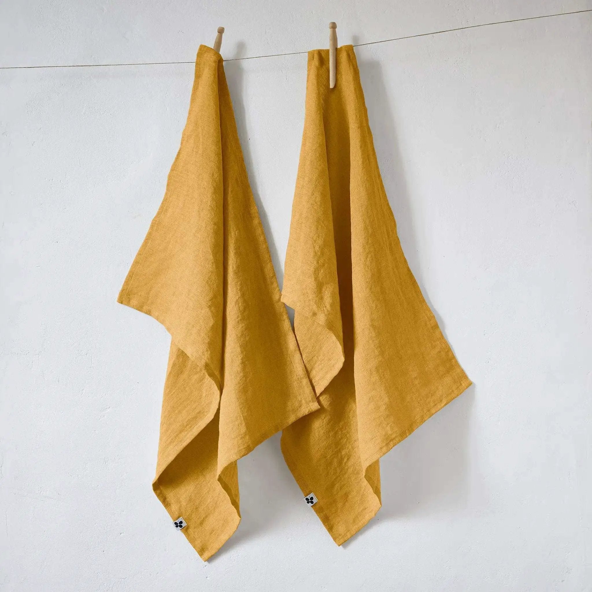 Lot de 2 Torchons Lin lavé 50 x 70 cm SOLINE Miel by L'effet papillon