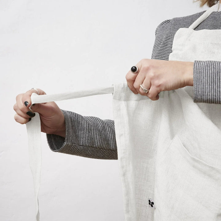 Tablier ajustable lin lavé 70 x 85 cm SOLINE Craie by L'effet papillon