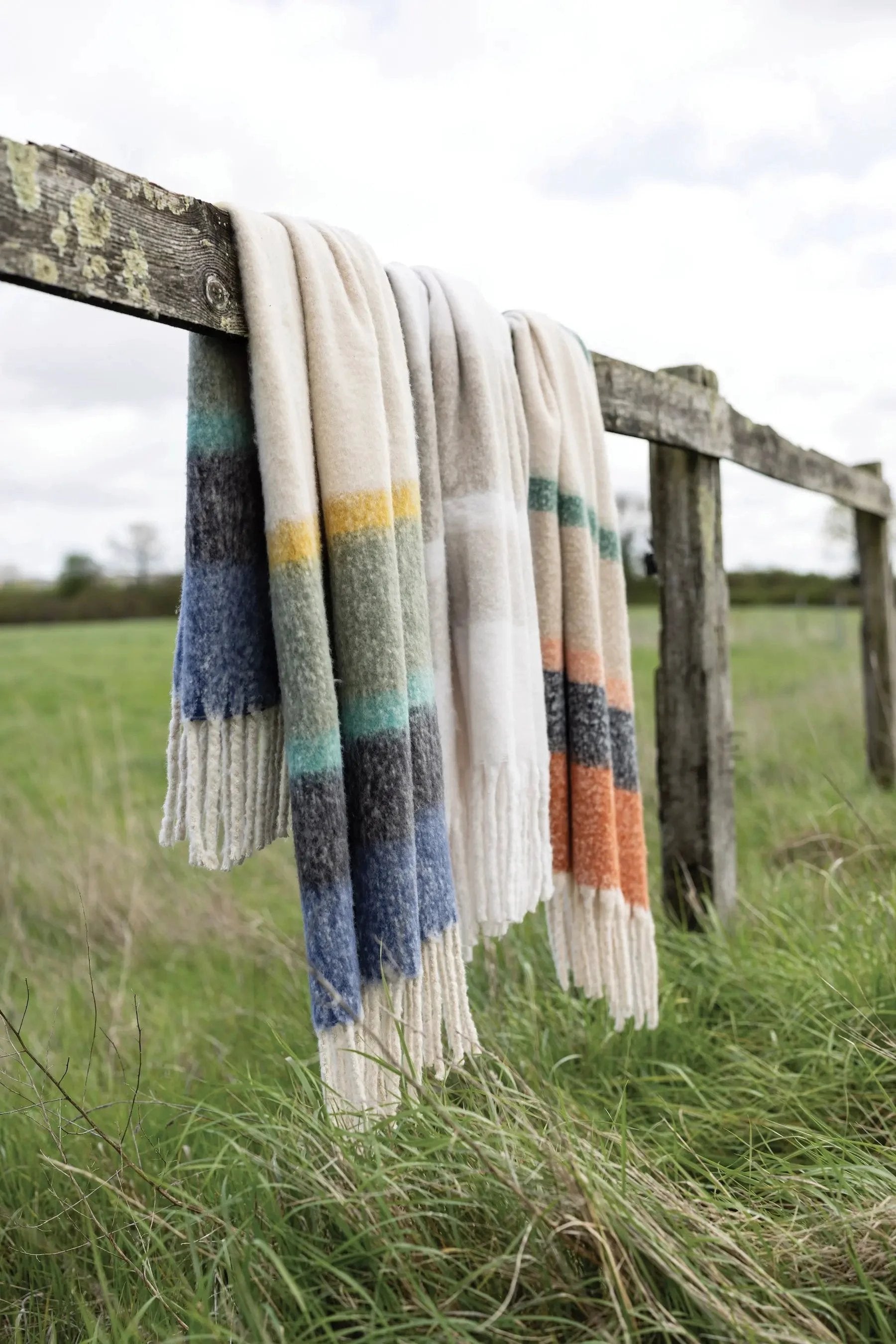 Plaid rayé recyclé Isabel 130 x 160 by Vivaraise