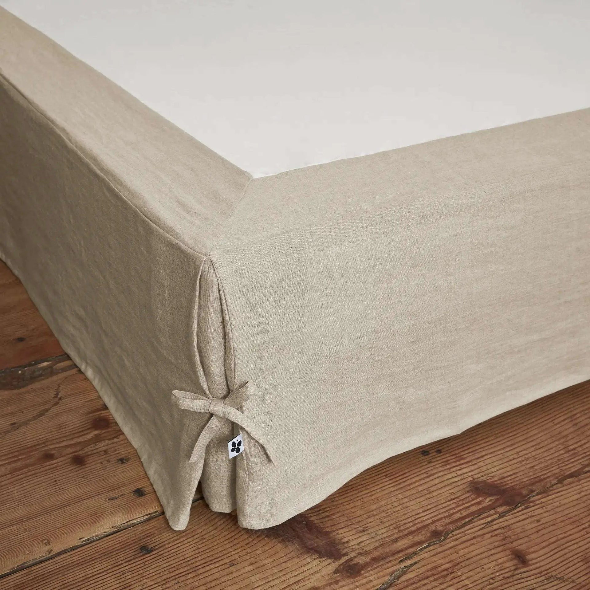 Cache-sommier Lin lavé 140 x 190 cm SOLINE Sable by L'effet papillon