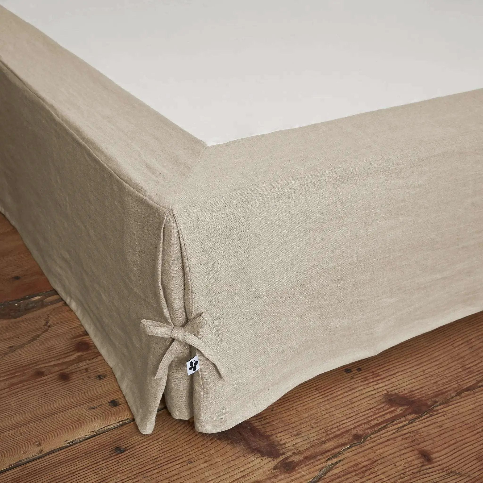 Cache-sommier Lin lavé 140 x 190 cm SOLINE Sable by L'effet papillon