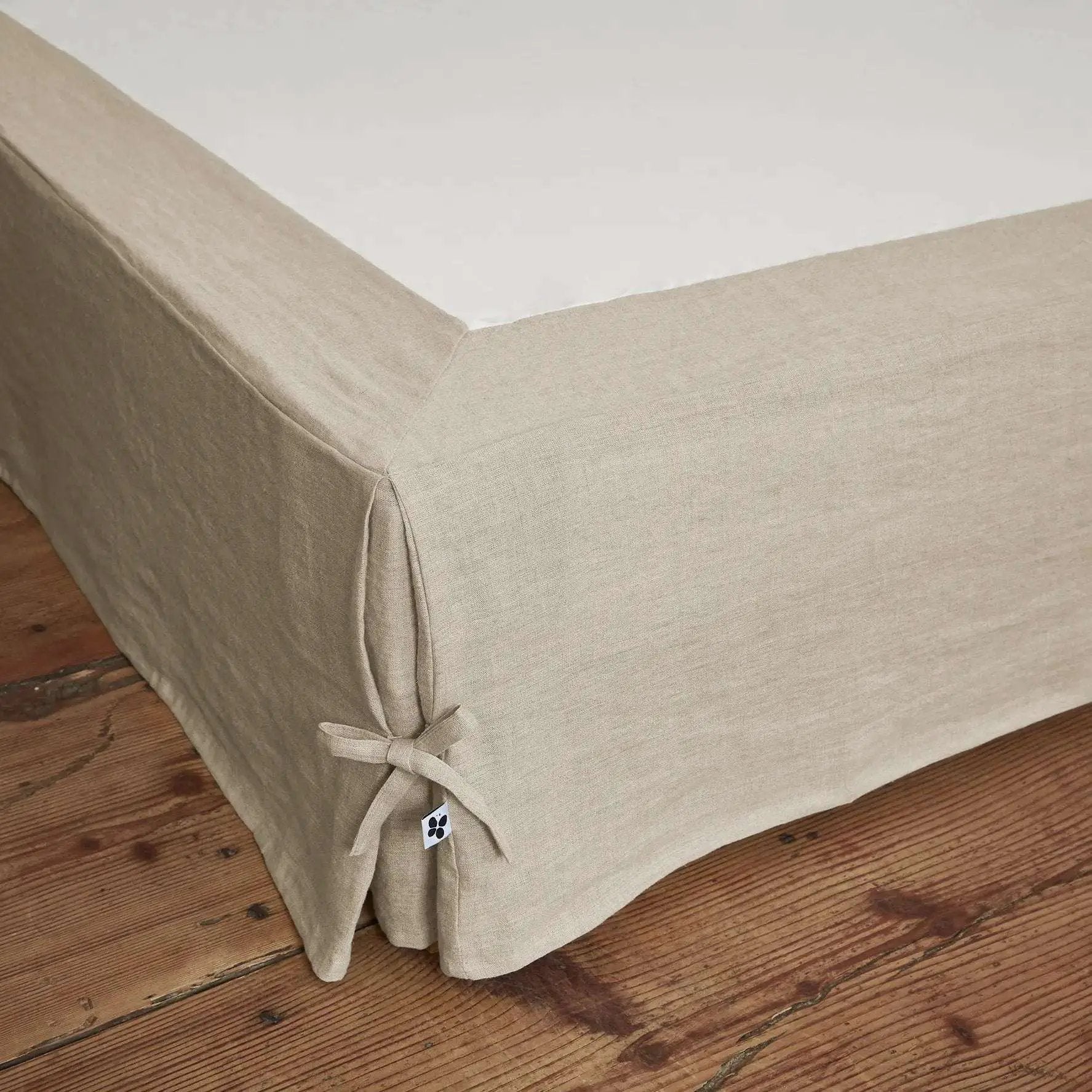 Cache-sommier Lin lavé 180 x 200 cm SOLINE Sable by L'effet papillon
