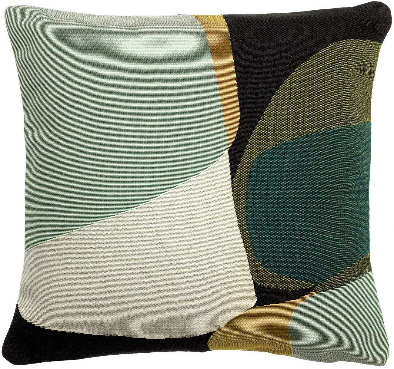 Coussin outdoor Leana coloris Opaline posé sur fauteuil de terrasse