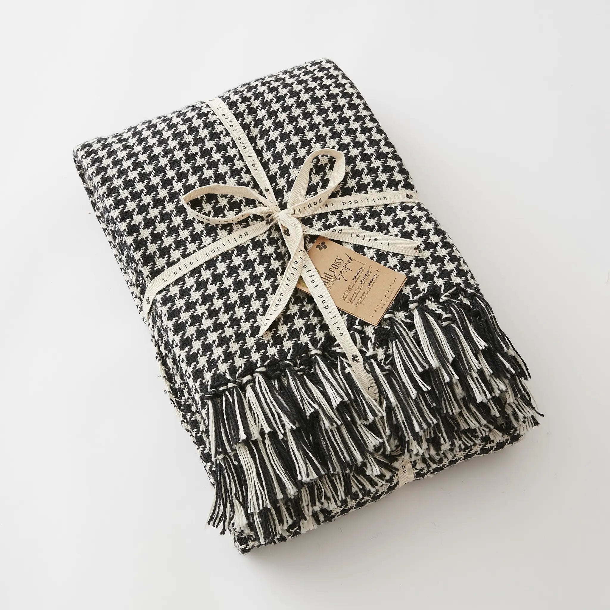 Plaid à franges 130 x 160 cm RPET GASPARD by L'effet papillon