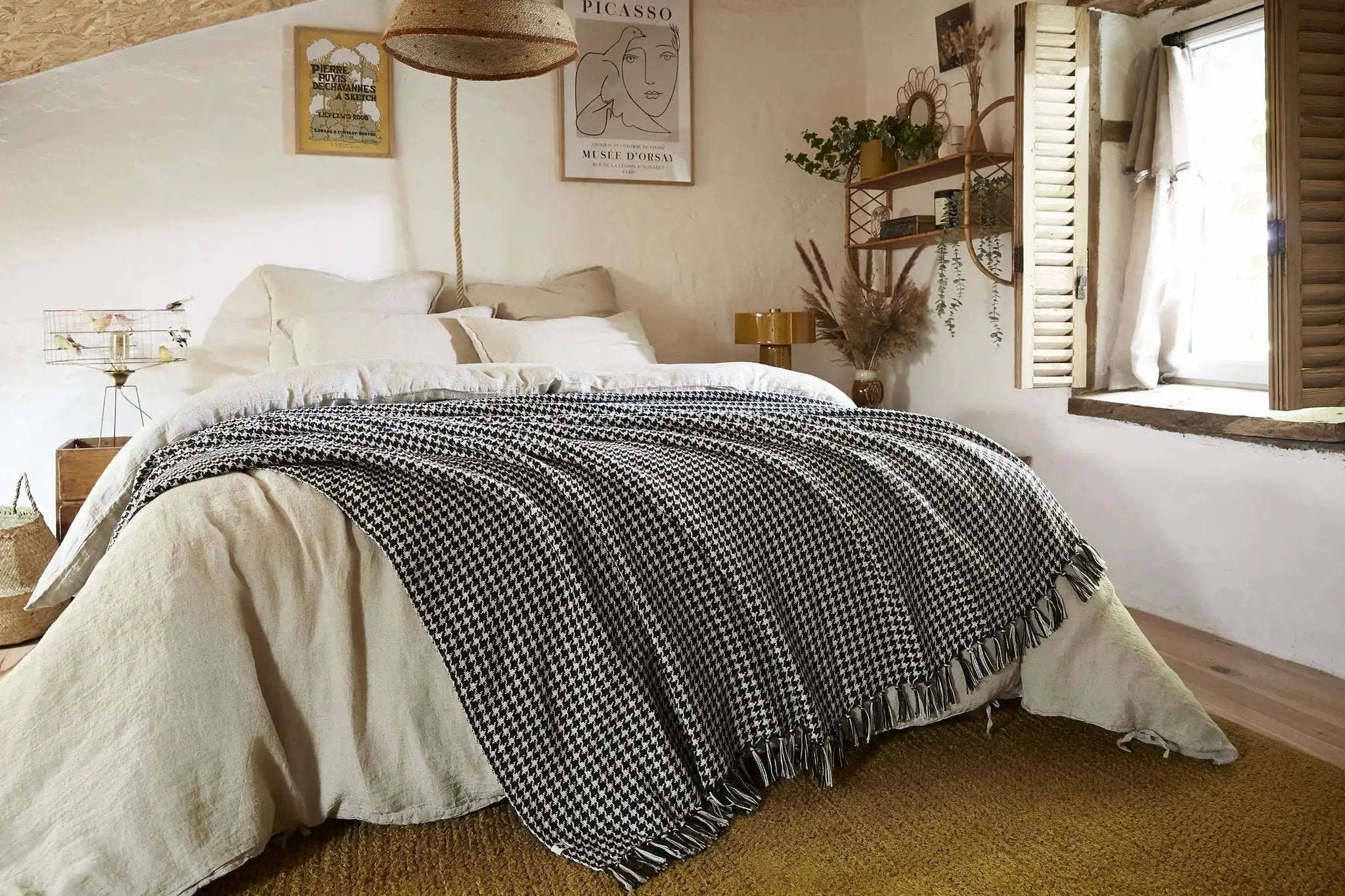 Plaid à franges 180 x 220 cm RPET GASPARD by L'effet papillon