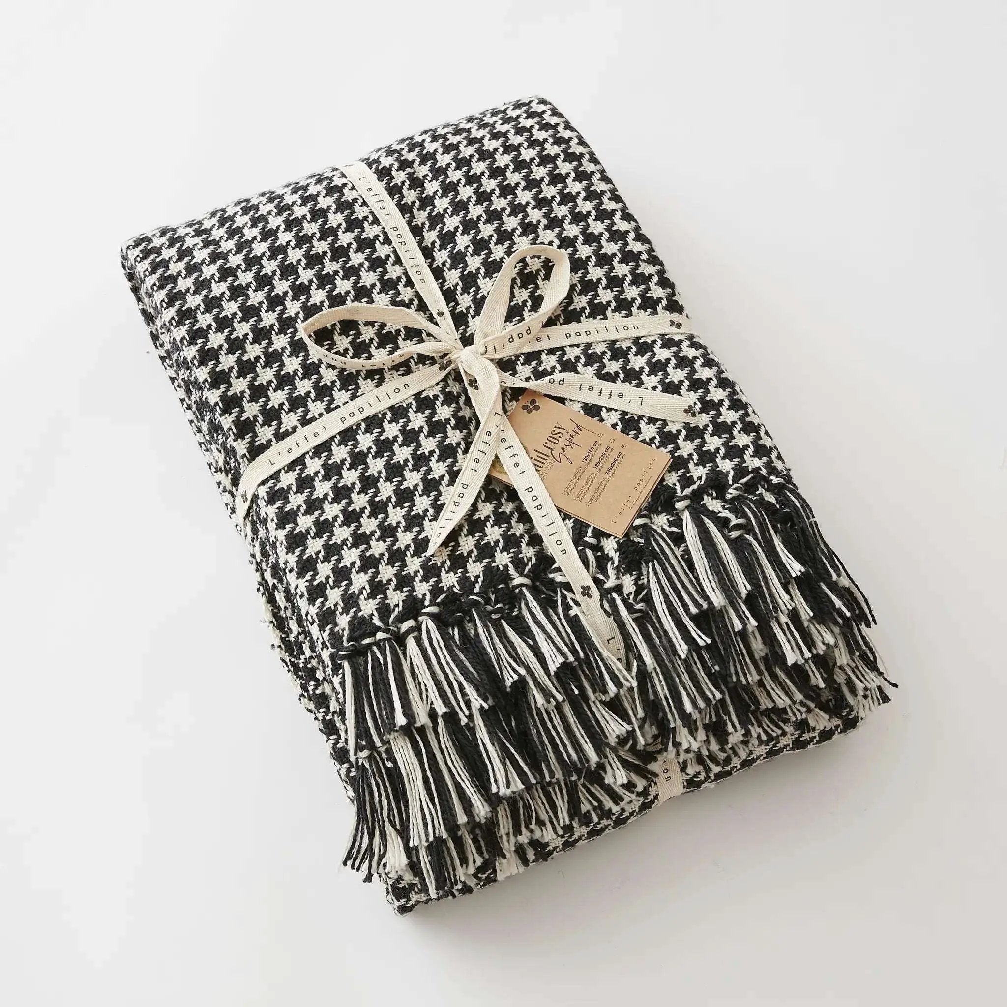 Plaid à franges 180 x 220 cm RPET GASPARD by L'effet papillon