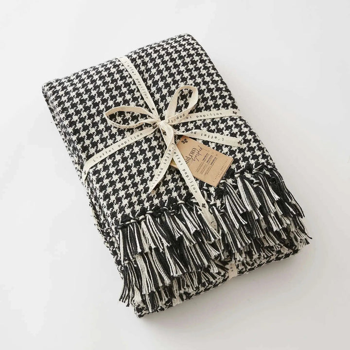 Plaid à franges 180 x 220 cm RPET GASPARD by L'effet papillon