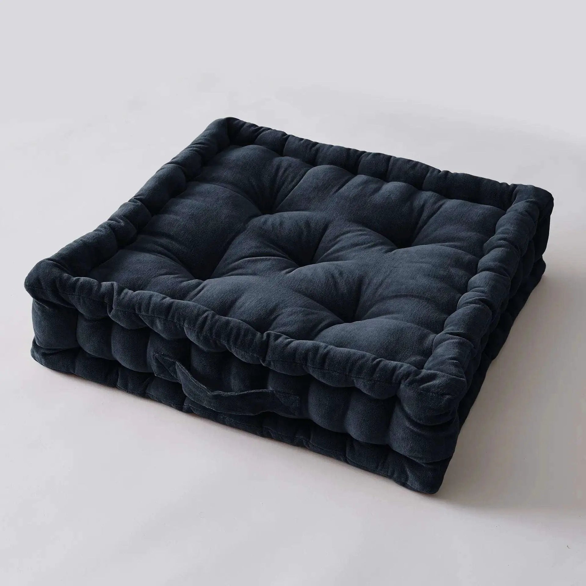 Coussin de sol 50 x 50 x 10 cm Velours de coton CÉSAR Minuit by L'effet papillon