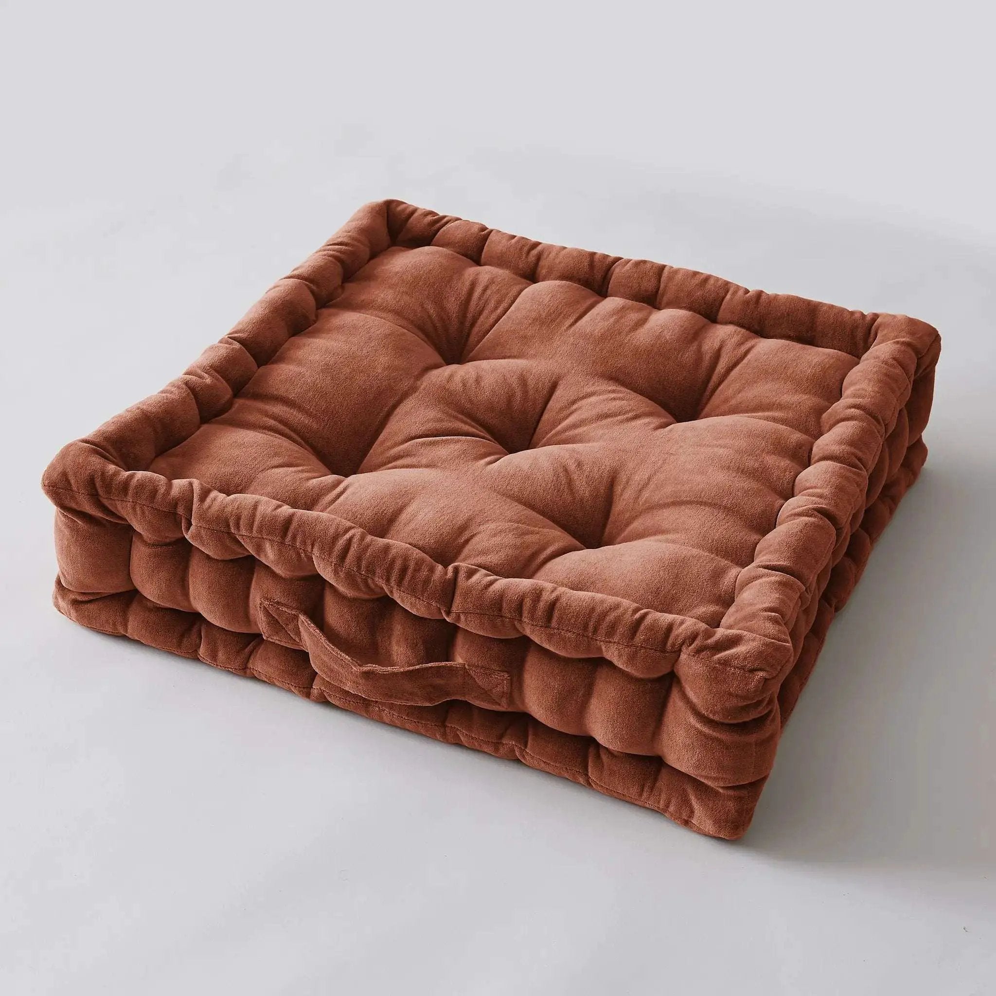 Coussin de sol 50 x 50 x 10 cm Velours de coton CÉSAR Terracotta by L'effet papillon