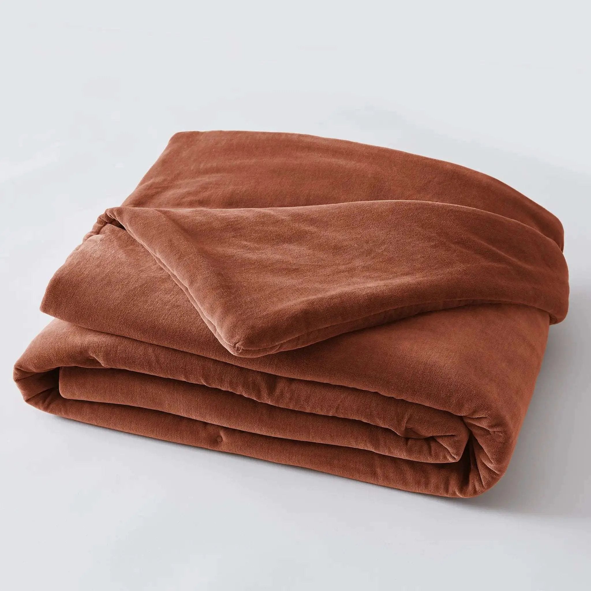 Bout de lit 90 x 200 cm Velours de coton CÉSAR Terracotta by L'effet papillon