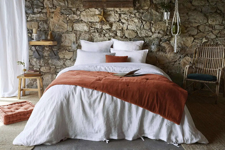 Bout de lit 90 x 200 cm Velours de coton CÉSAR Terracotta by L'effet papillon
