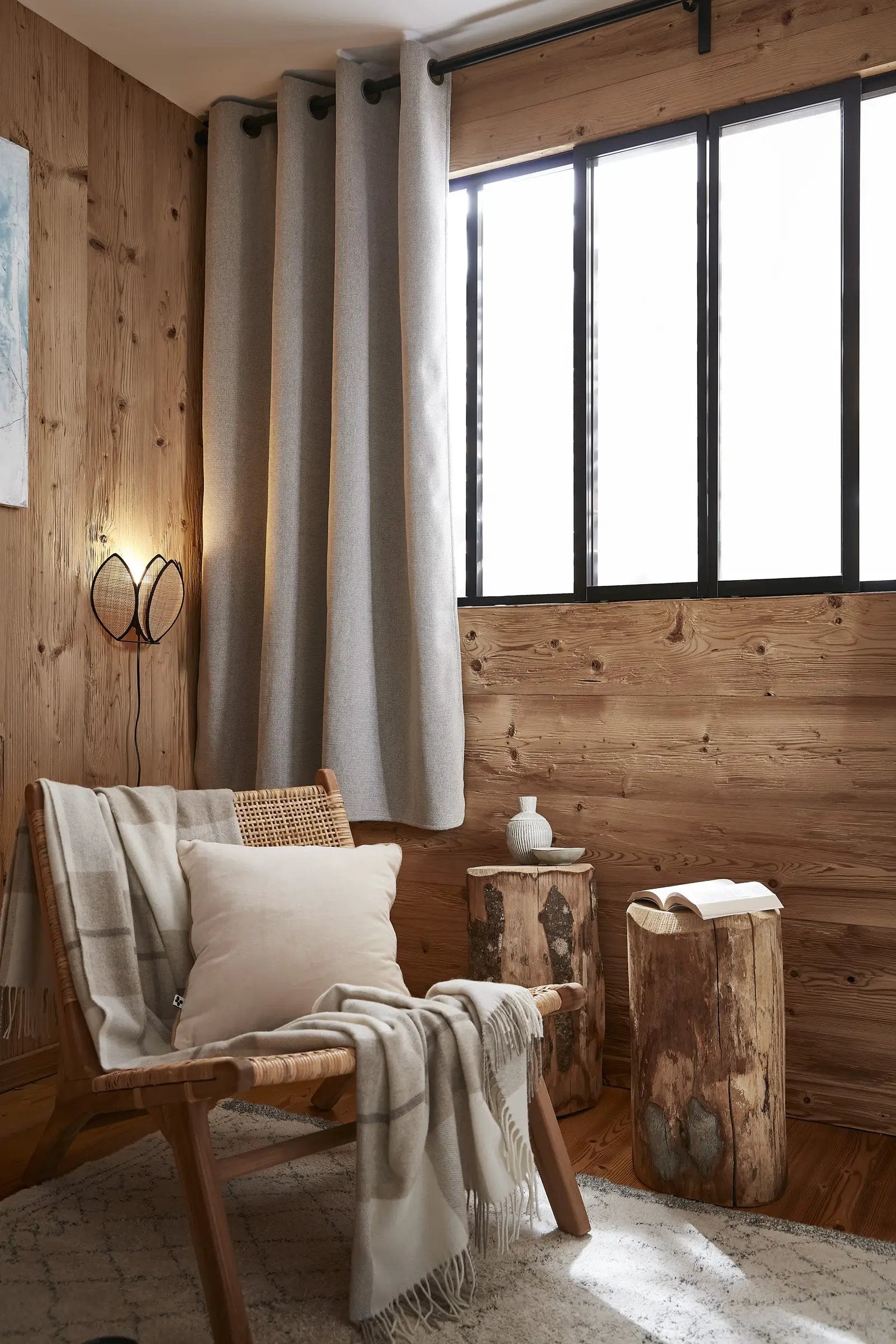 Rideau 140 x 180 cm Occultant + polaire BJORN Pampa by IntexDéco