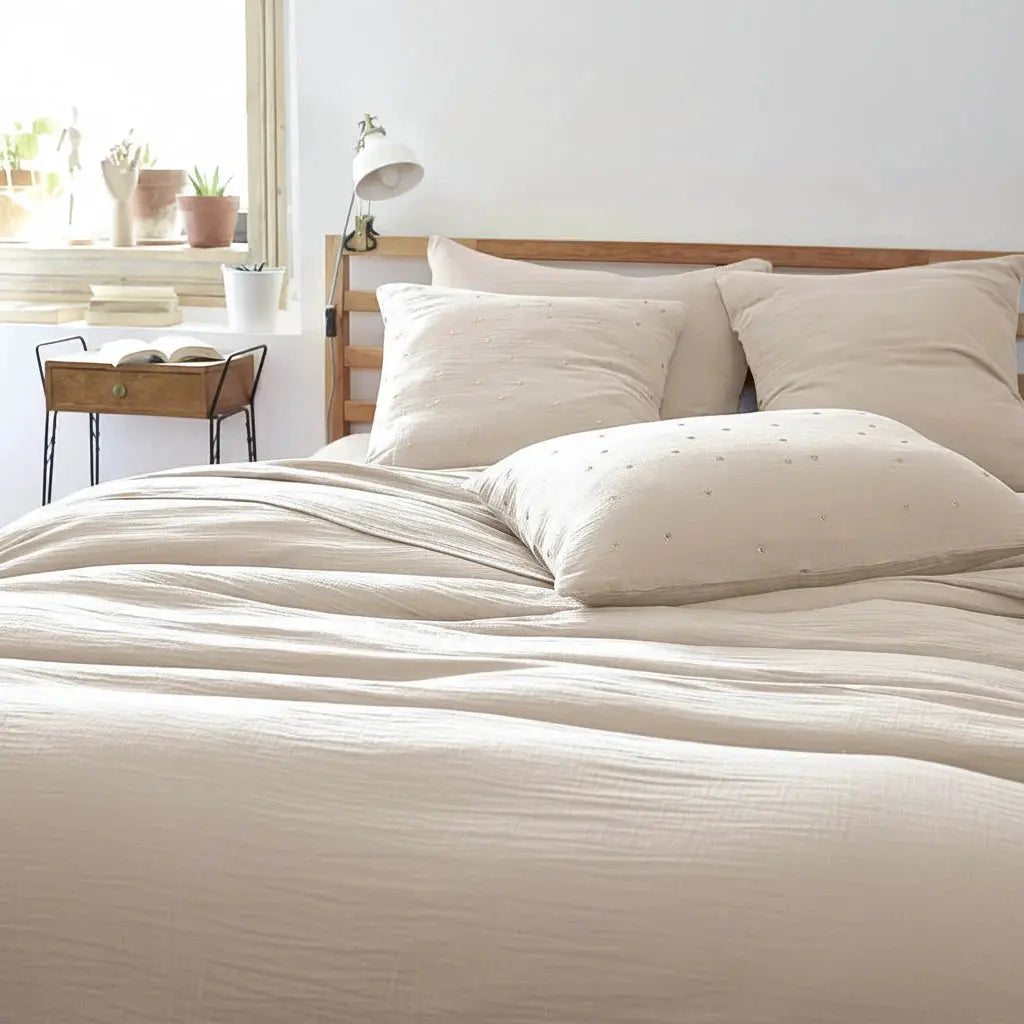 Drap plat 240 x 300 cm Gaze de coton unie GAÏA Pampa by L'effet papillon