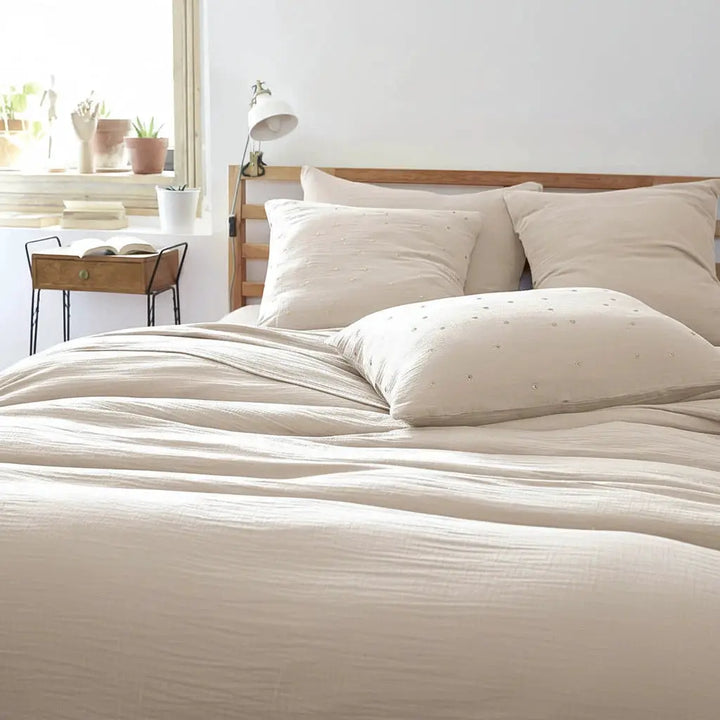 Drap plat 240 x 300 cm Gaze de coton unie GAÏA Pampa by L'effet papillon