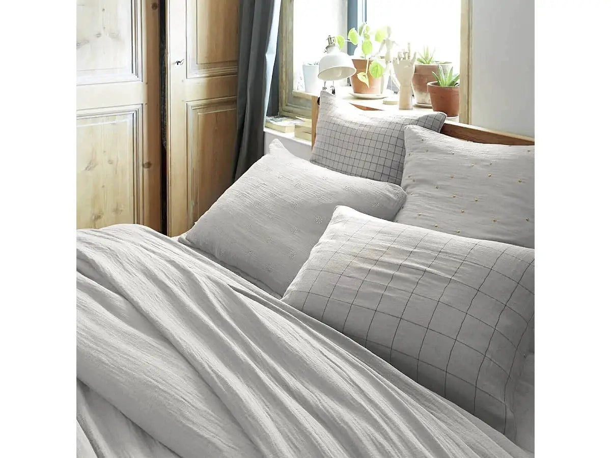Drap plat 240 x 300 cm Gaze de coton unie GAÏA Nuage by L'effet papillon