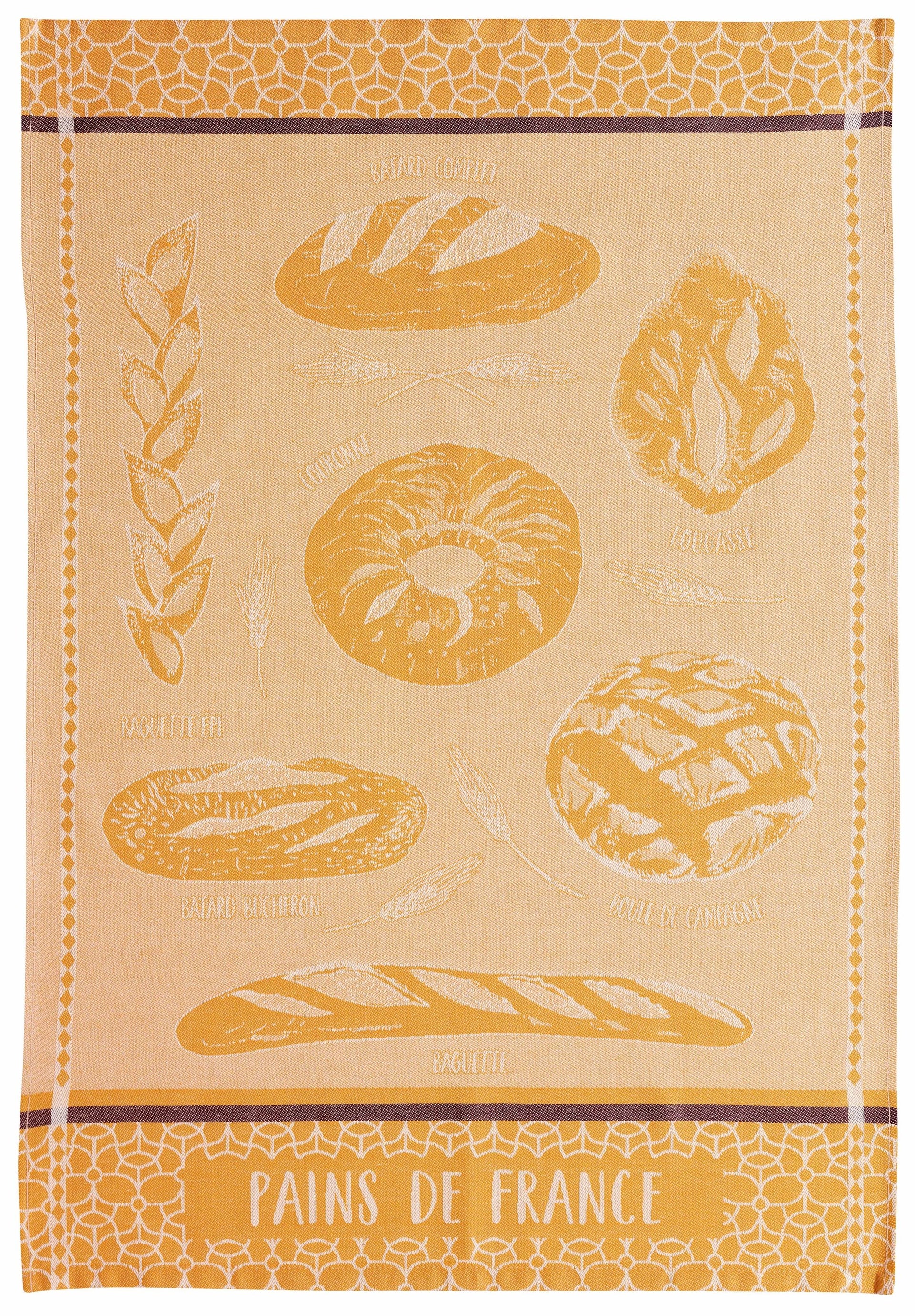 Torchon jacquard Les pains Ocre by Winkler