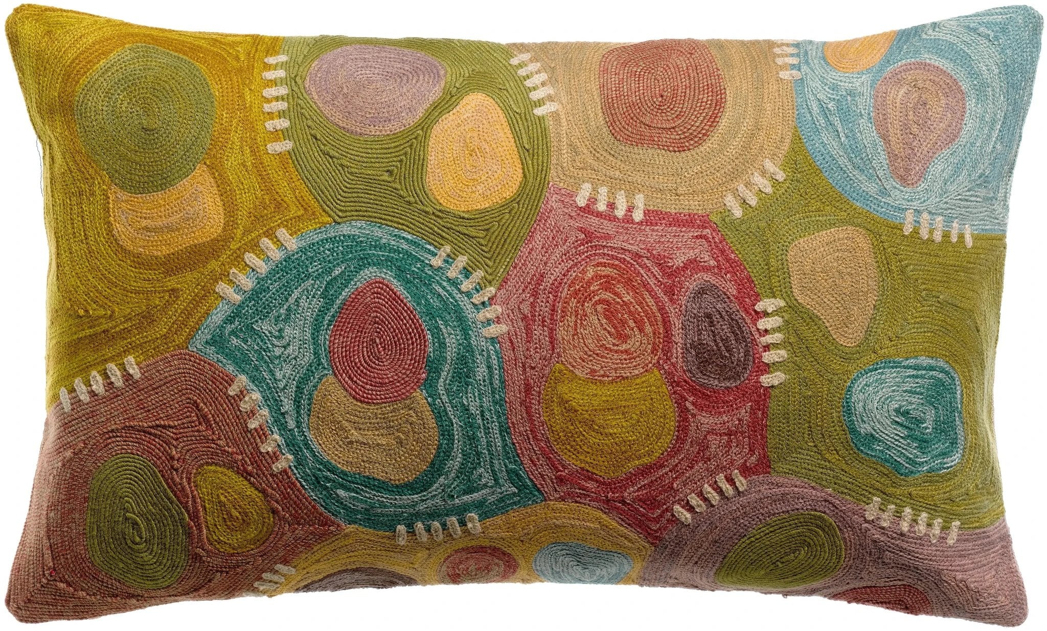 Coussin brodé Nestor Mineral by Vivaraise