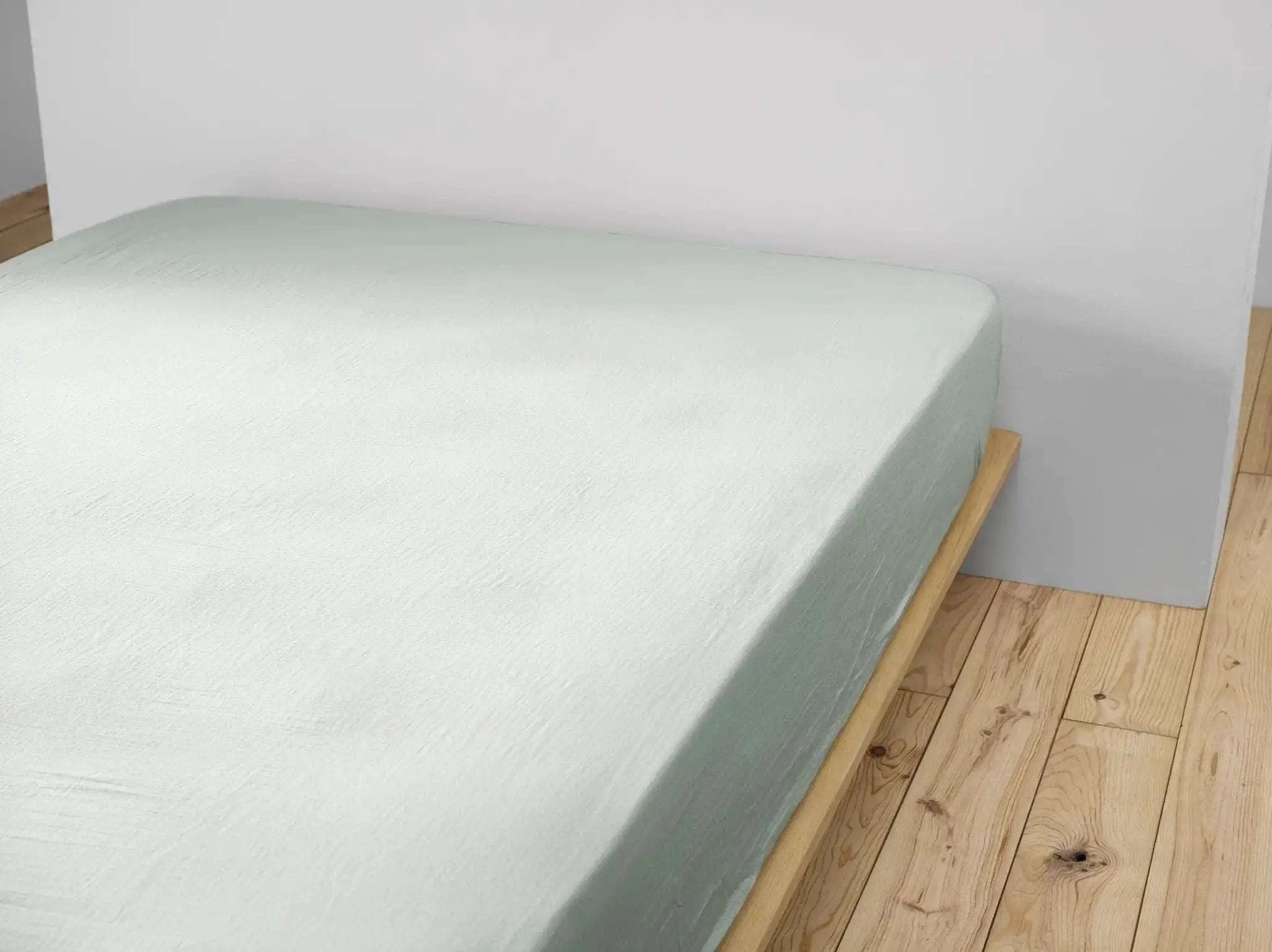 Drap housse Gaze de coton unie GAÏA Eucalyptus by L'effet papillon