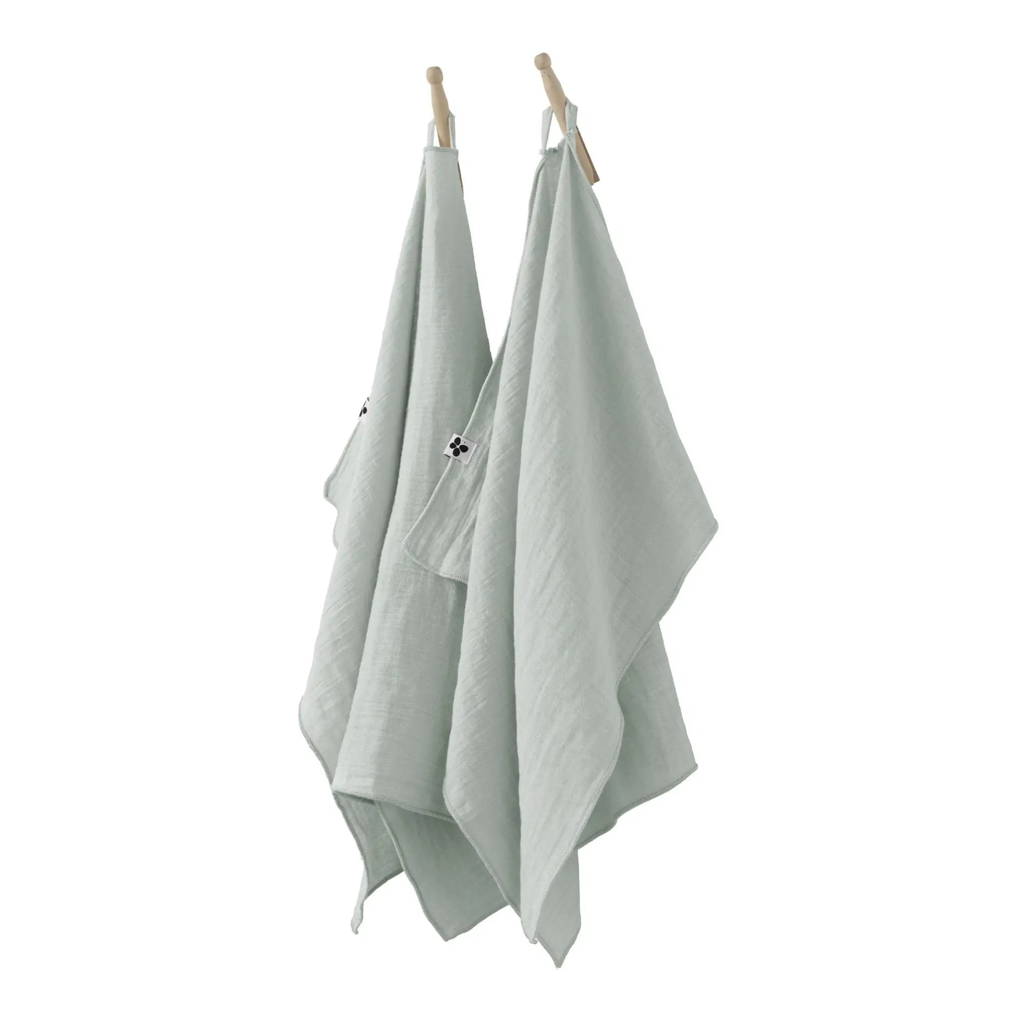 Lot de 2 essuie-mains 50 x 70 cm Gaze de coton unie GAÏA Eucalyptus by L'effet papillon