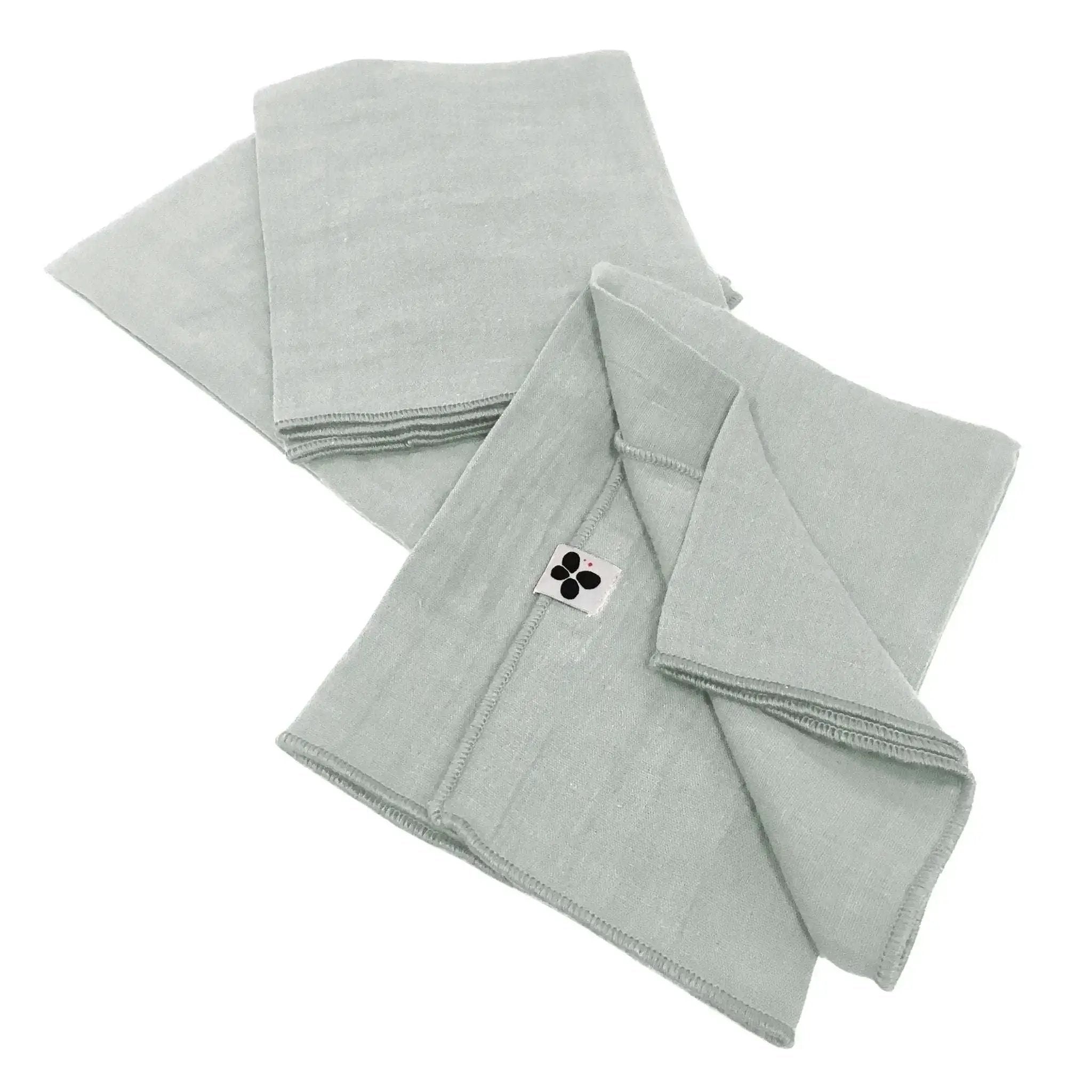 Lot de 3 serviettes 40 x 40 cm Gaze de coton unie GAÏA Eucalyptus by L'effet papillon