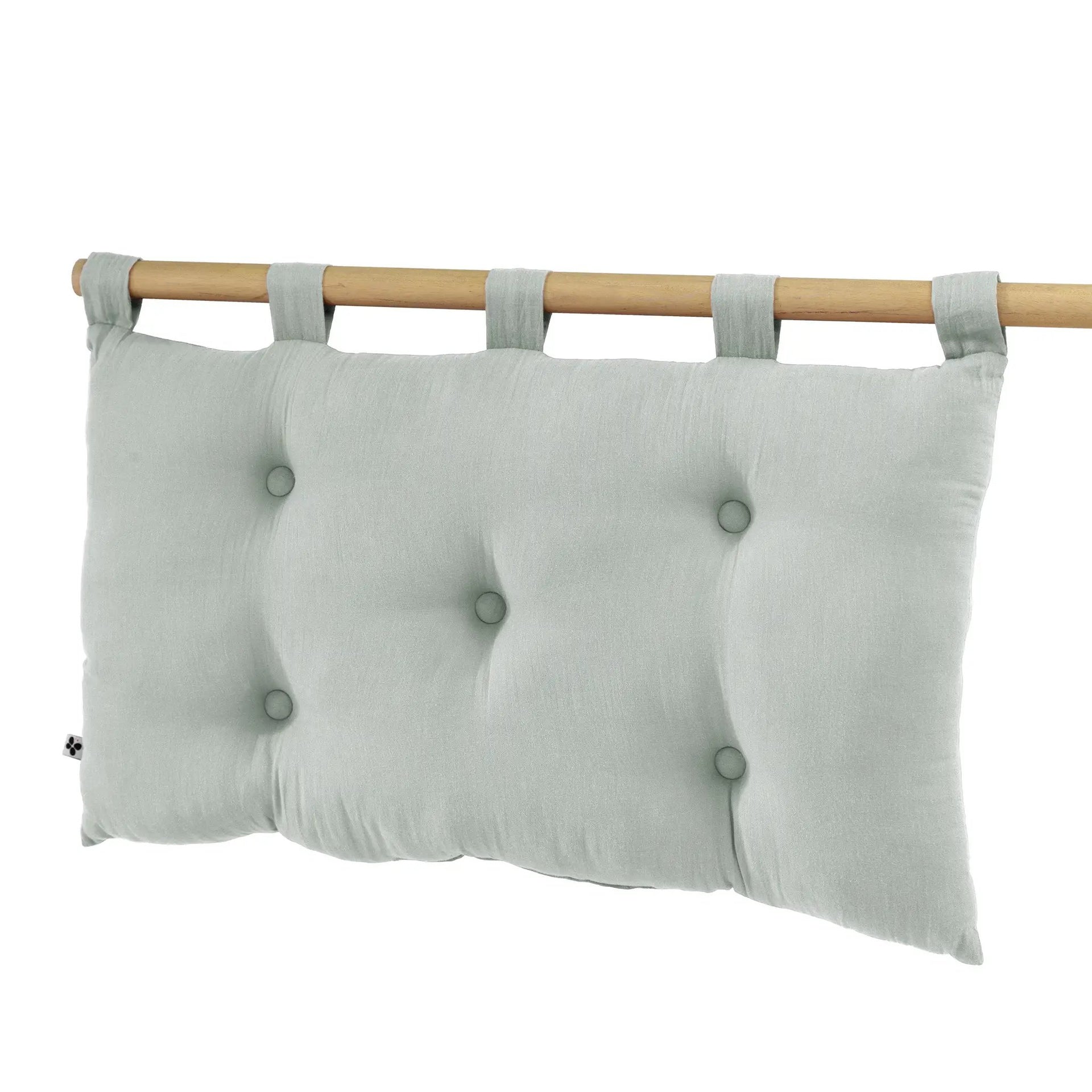 Tête de lit 5 boutons avec passants 50 x 80 cm Gaze de coton unie GAÏA Eucalyptus by L'effet papillon