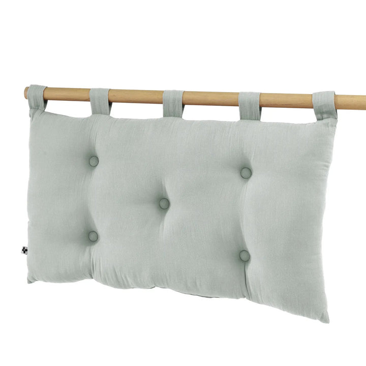Tête de lit 5 boutons avec passants 50 x 80 cm Gaze de coton unie GAÏA Eucalyptus by L'effet papillon
