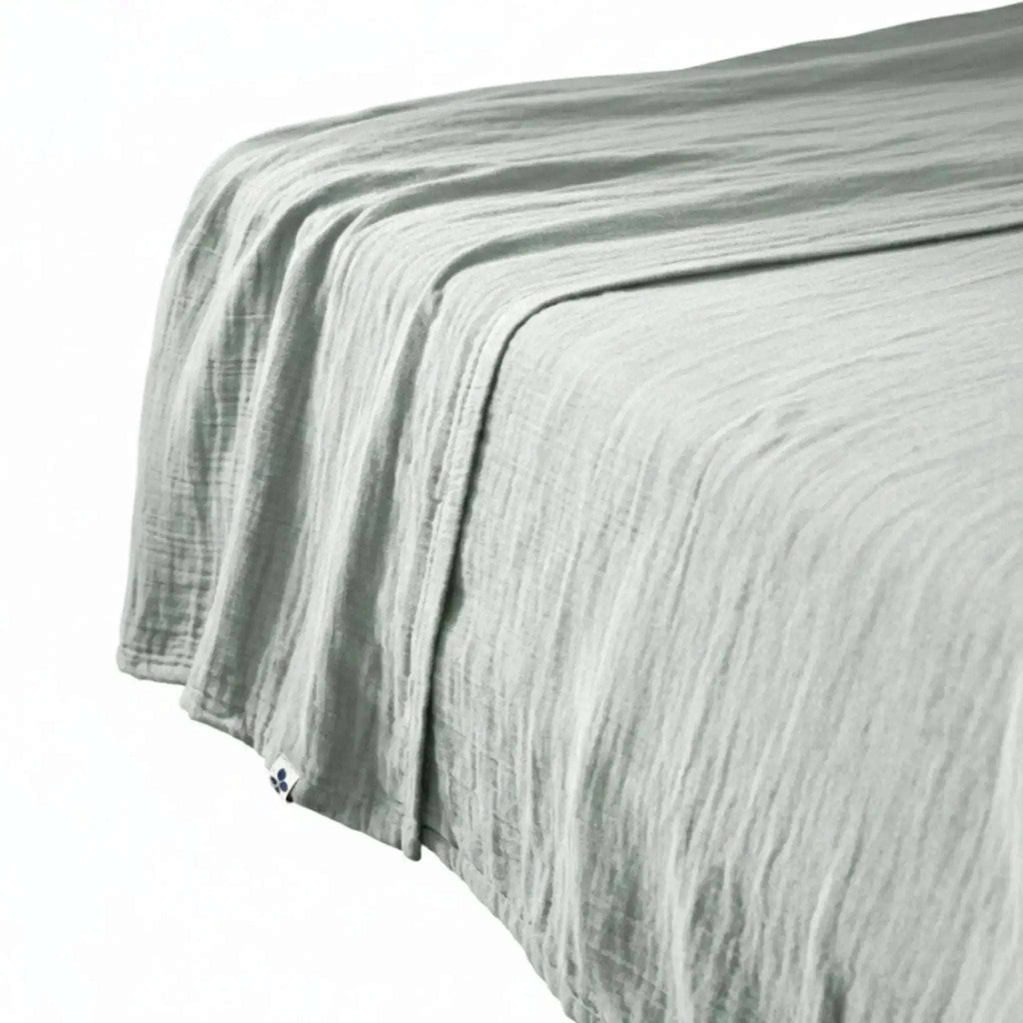 Drap plat Gaze de coton unie GAÏA Eucalyptus by L'effet papillon