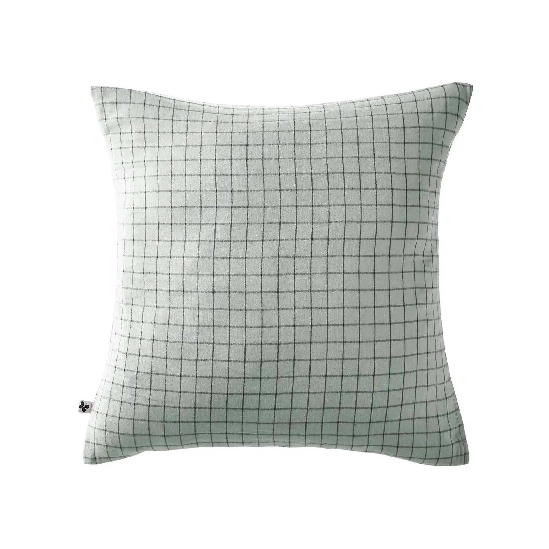 Taie d'oreiller Gaze de coton GAÏA MIX Eucalyptus by L'effet papillon
