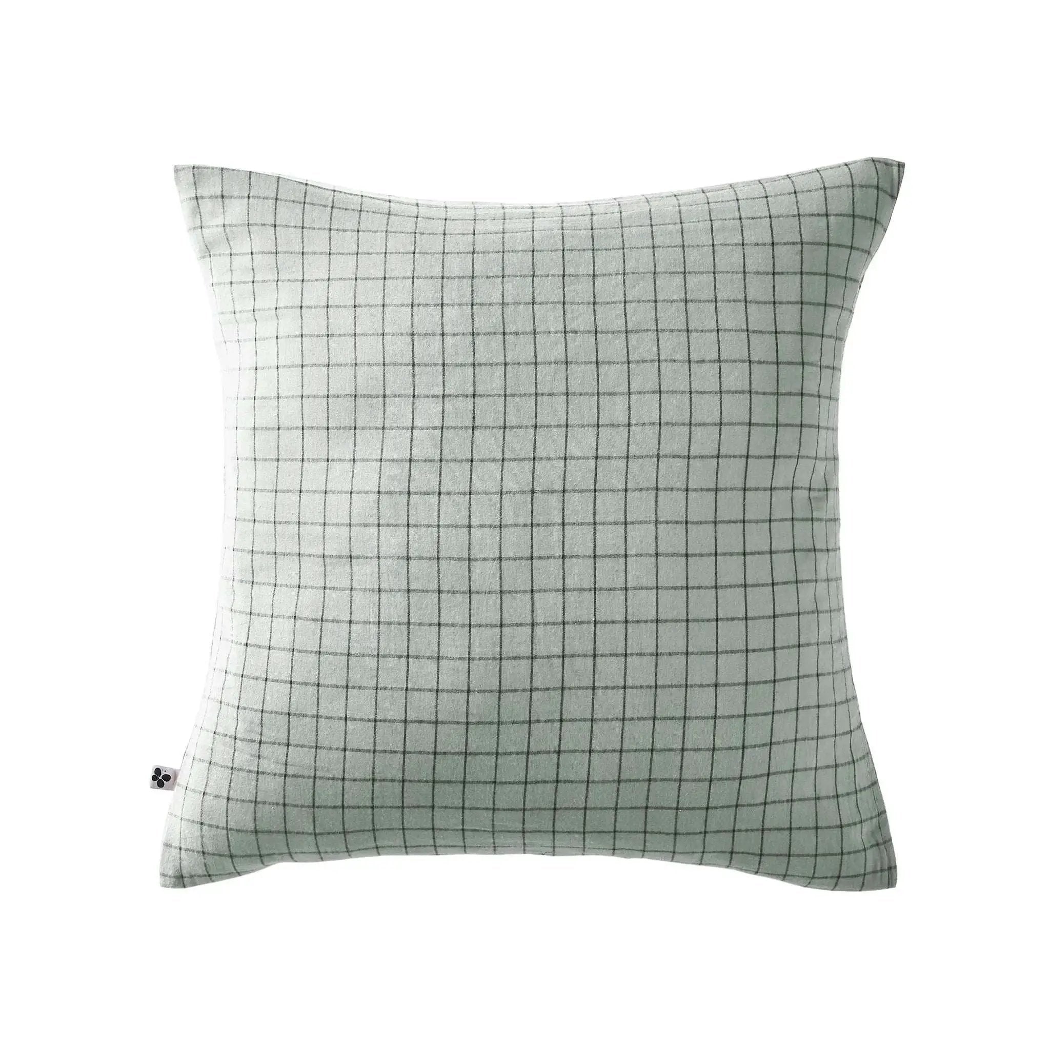 Taie d'oreiller Gaze de coton GAÏA MIX Eucalyptus by L'effet papillon