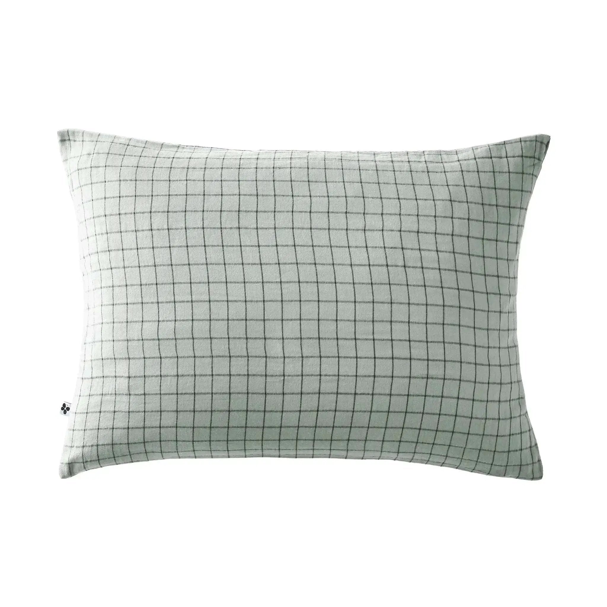 Taie d'oreiller Gaze de coton GAÏA MIX Eucalyptus by L'effet papillon