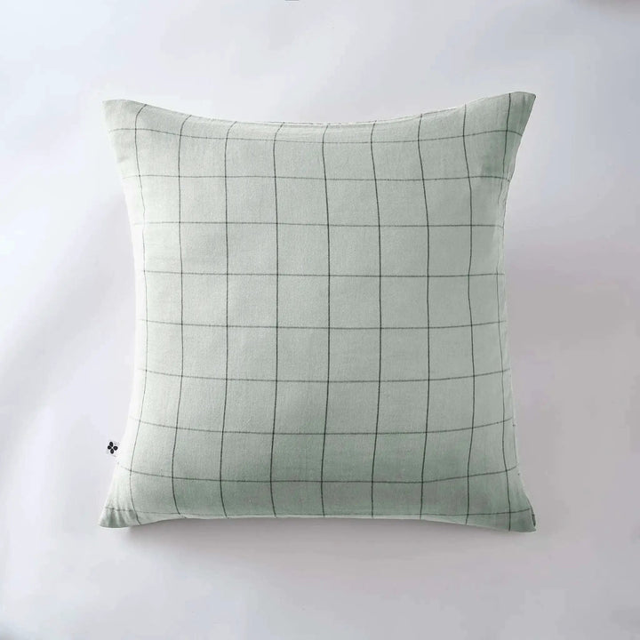 Taie d'oreiller Gaze de coton GAÏA MATCH Eucalyptus by L'effet papillon