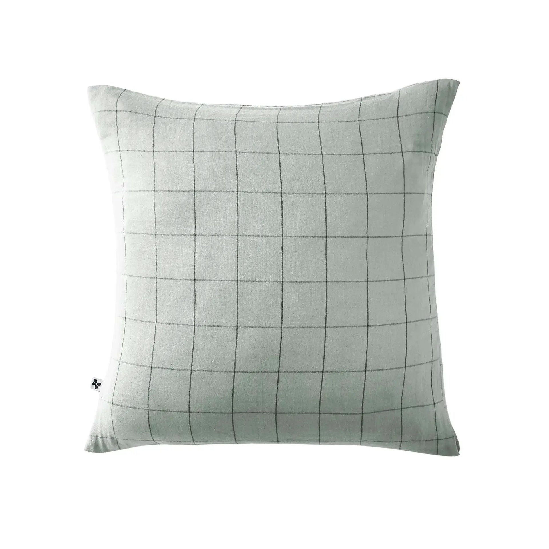 Taie d'oreiller Gaze de coton GAÏA MATCH Eucalyptus by L'effet papillon