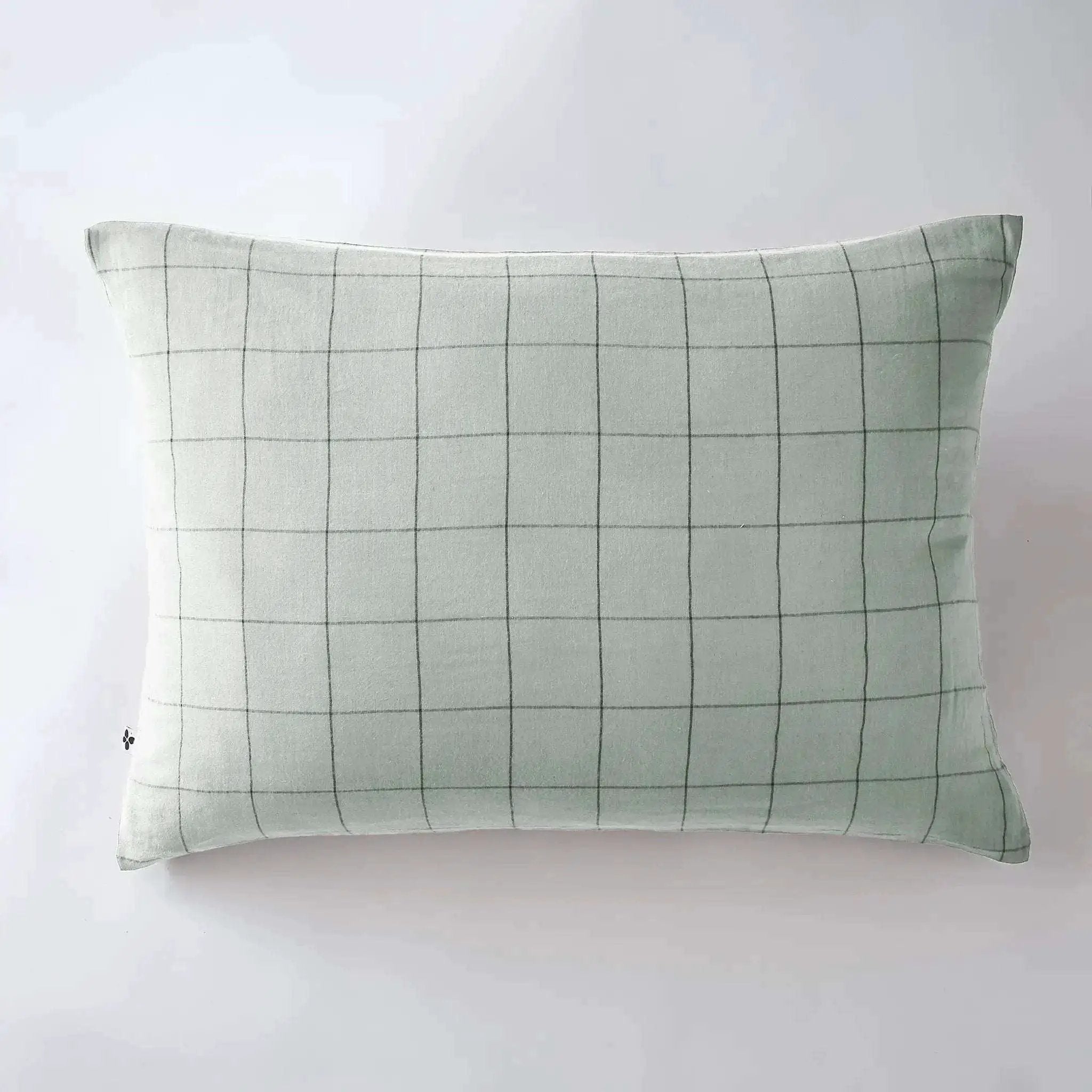 Taie d'oreiller Gaze de coton GAÏA MATCH Eucalyptus by L'effet papillon
