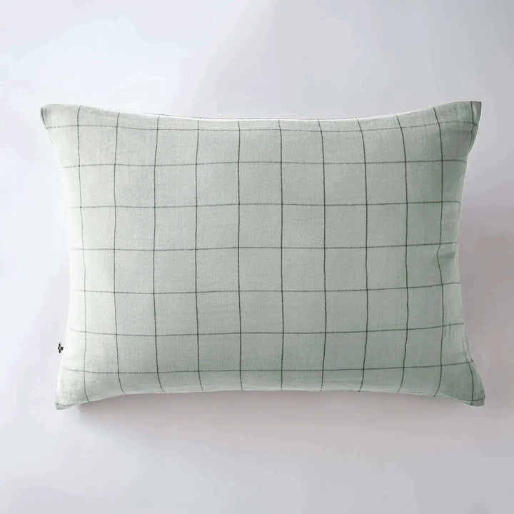Taie d'oreiller Gaze de coton GAÏA MATCH Eucalyptus by L'effet papillon