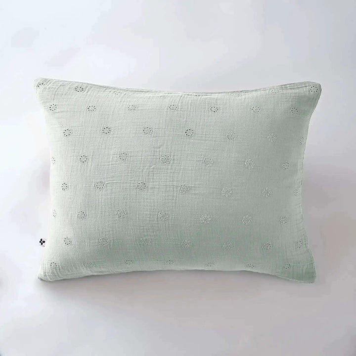 Taie d'oreiller Gaze de coton GAÏA BOHO Eucalyptus by L'effet papillon