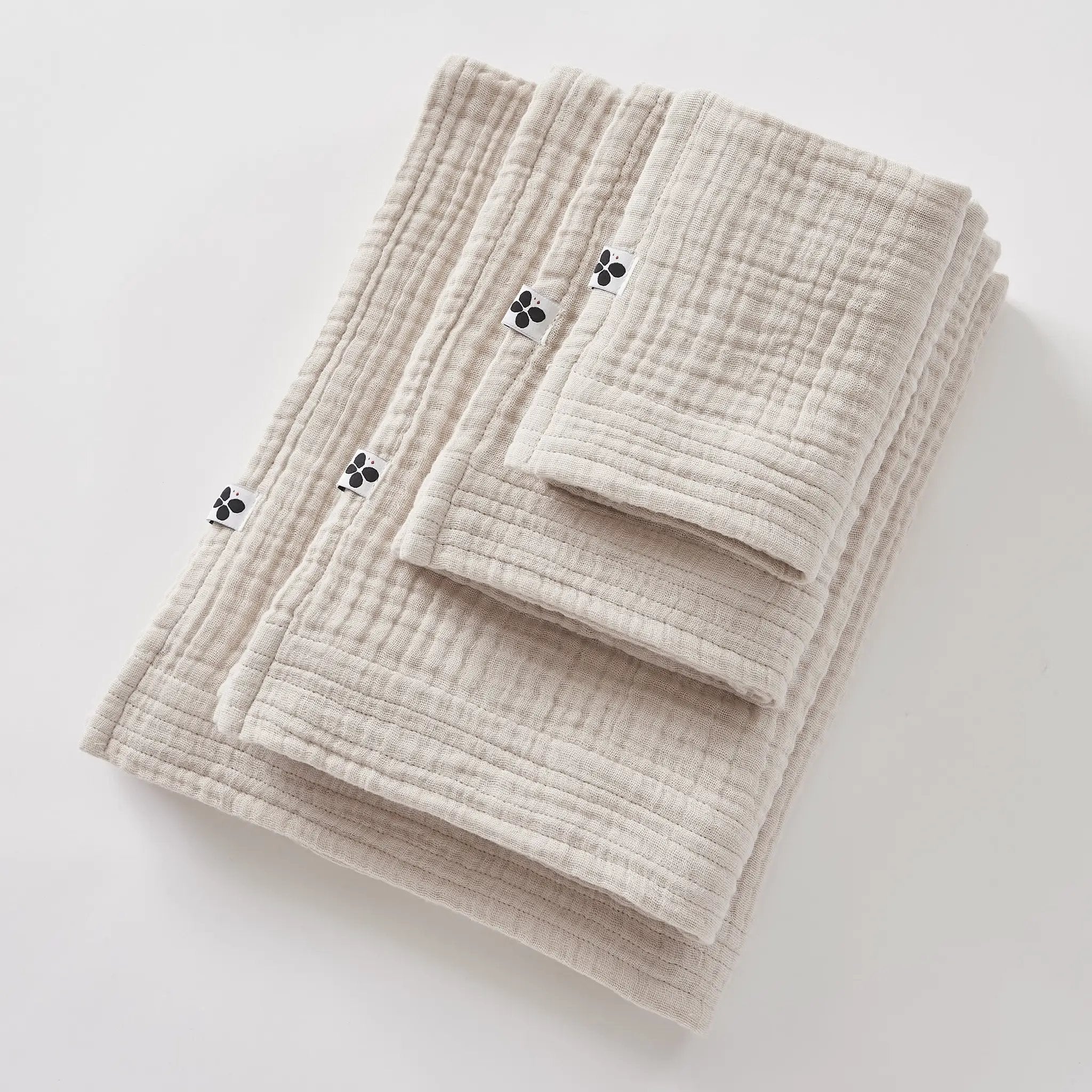 Serviette invité 30 x 50 cm Gaze de coton unie GAÏA Pampa by L'effet papillon