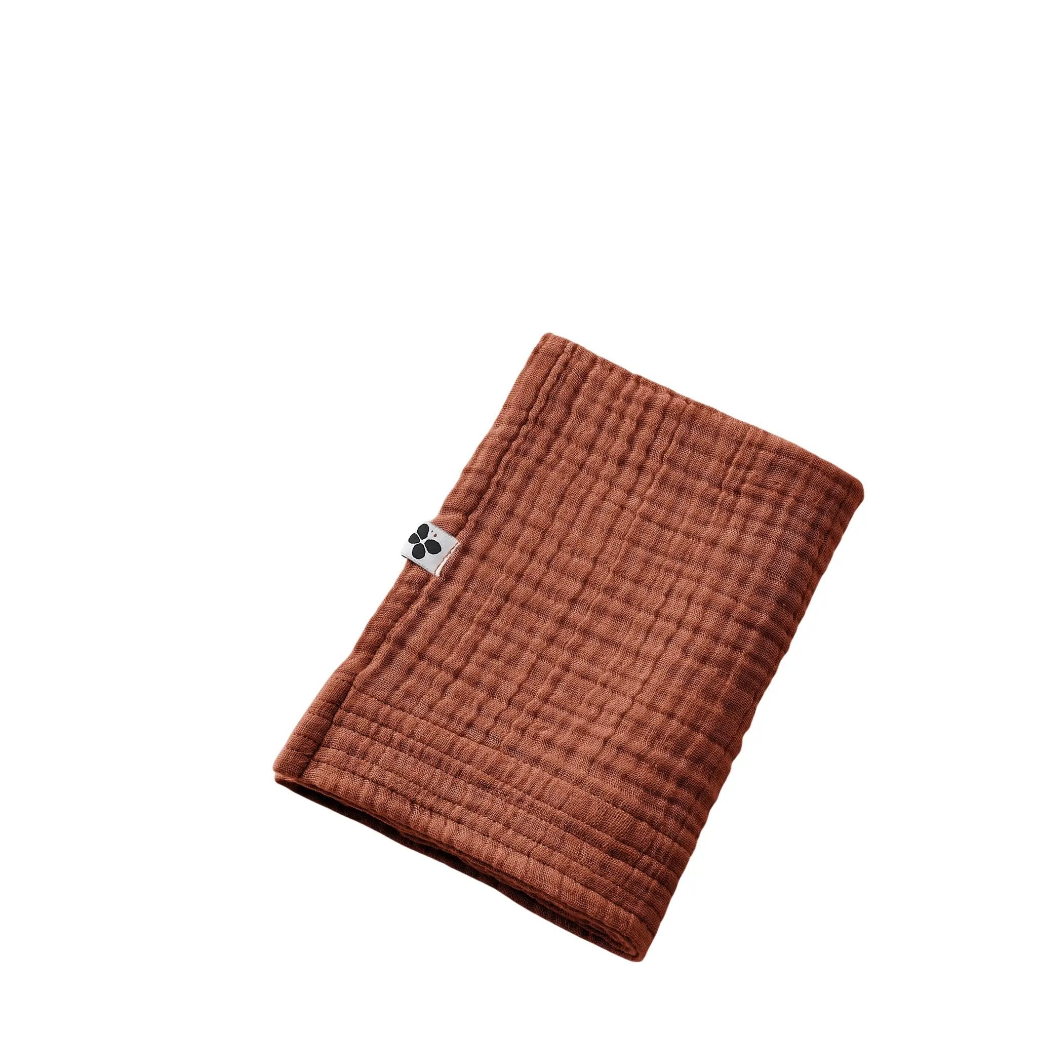 Serviette de toilette 50 x 90 cm Gaze de coton unie GAÏA Terracotta by L'effet papillon