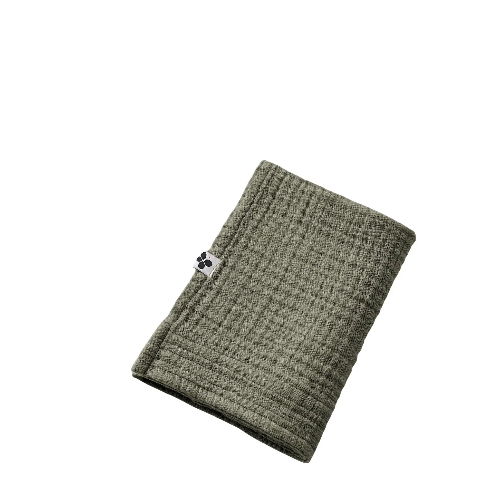 Serviette de toilette 50 x 90 cm Gaze de coton unie GAÏA Romarin by L'effet papillon