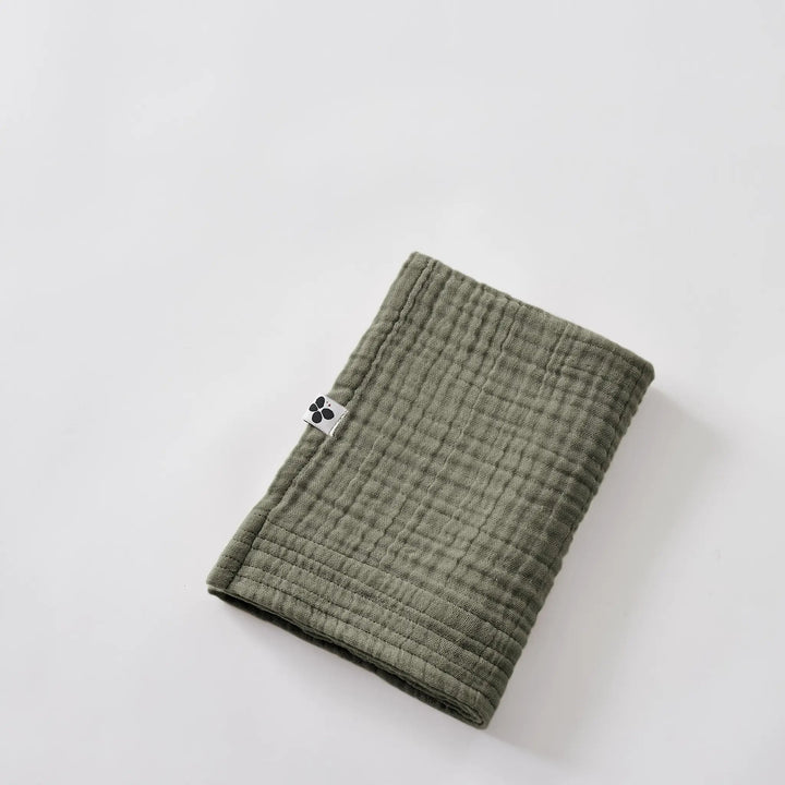 Serviette de toilette 50 x 90 cm Gaze de coton unie GAÏA Romarin by L'effet papillon