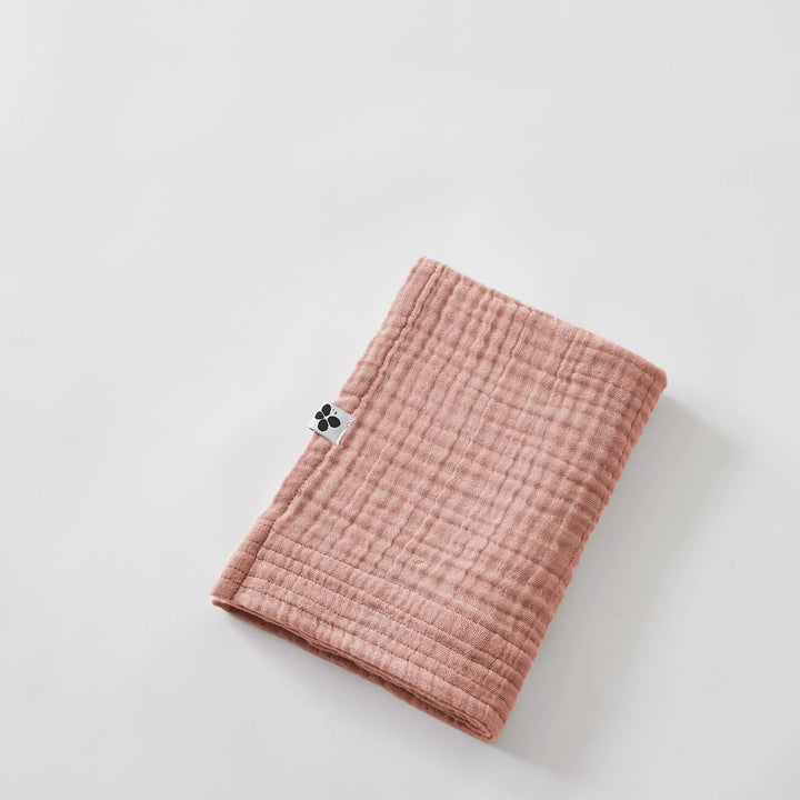 Serviette de toilette 50 x 90 cm Gaze de coton unie GAÏA Rose pêche by L'effet papillon
