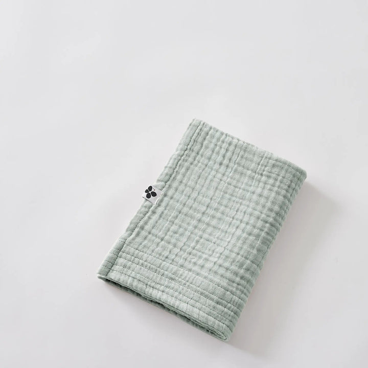Serviette de toilette 50 x 90 cm Gaze de coton unie GAÏA Eucalyptus by L'effet papillon