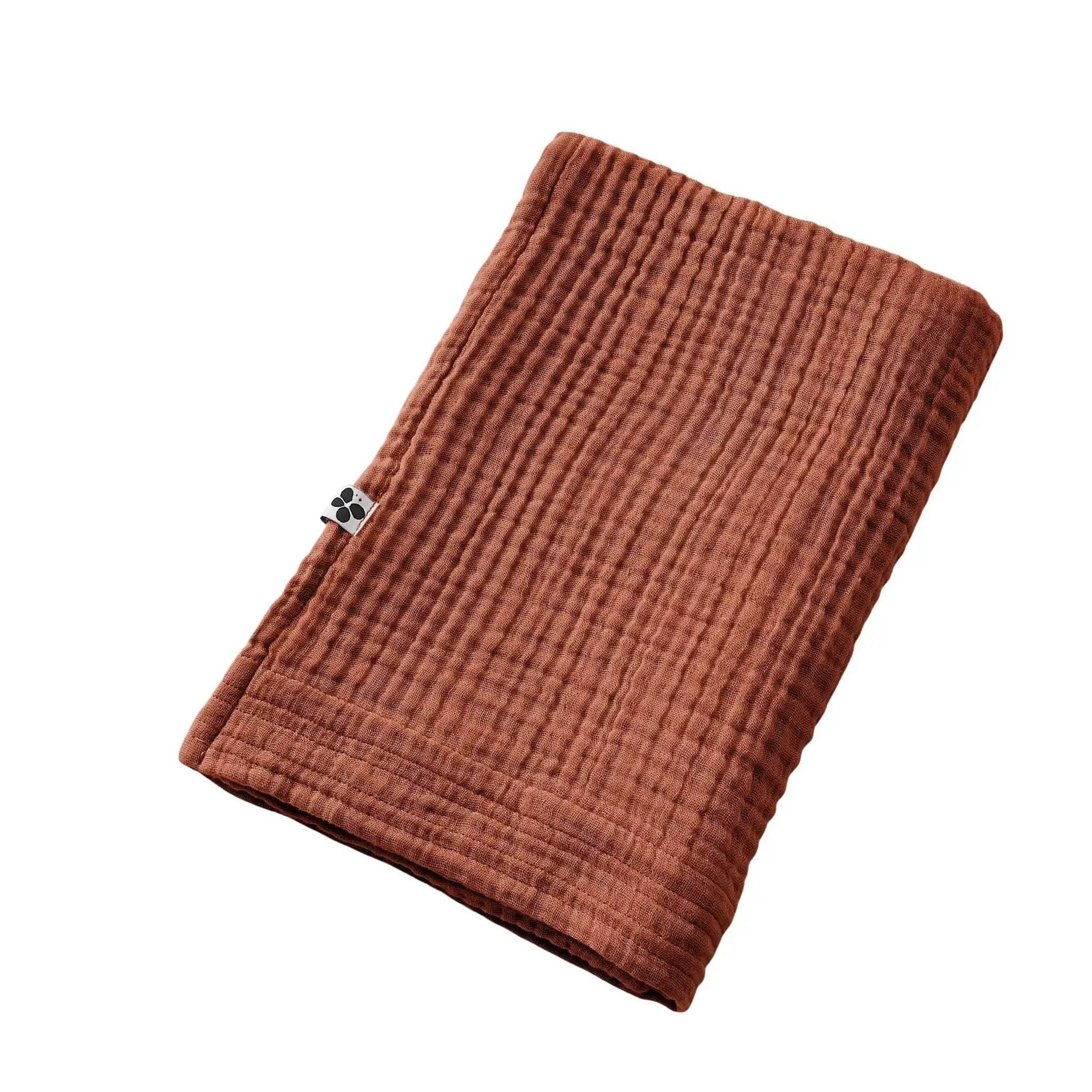 Drap de douche 70 x 130 cm Gaze de coton unie GAÏA Terracotta by L'effet papillon
