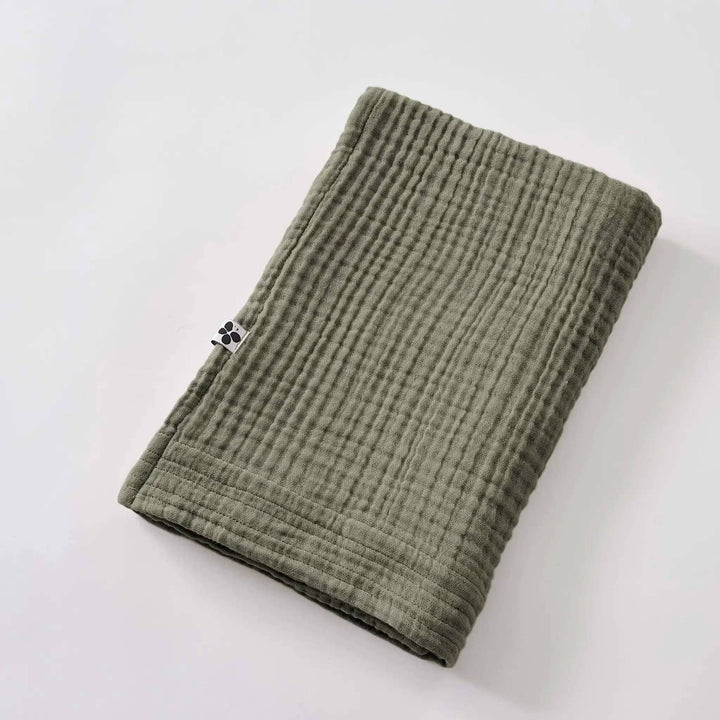 Drap de douche 70 x 130 cm Gaze de coton unie GAÏA Romarin by L'effet papillon