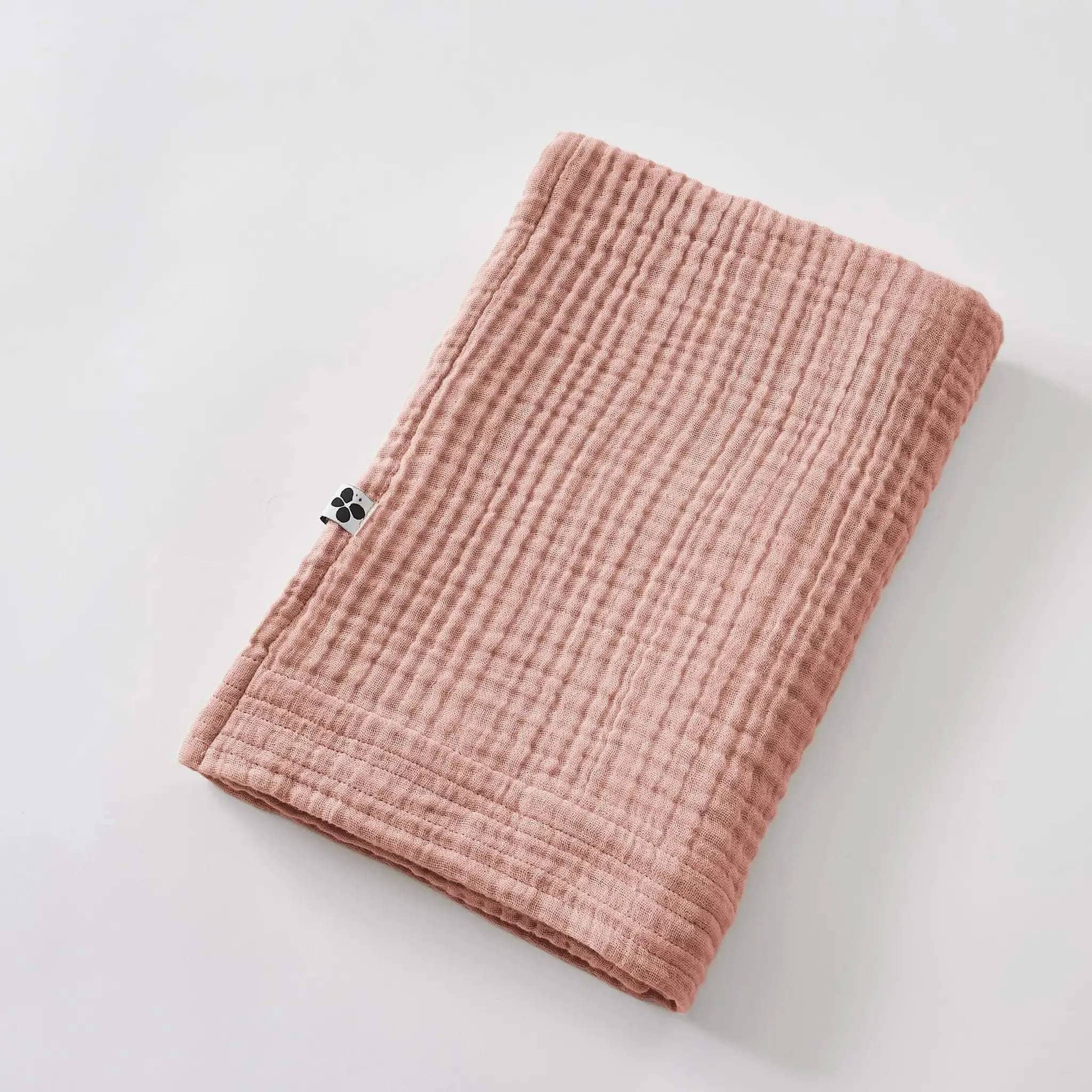 Drap de douche 70 x 130 cm Gaze de coton unie GAÏA Rose pêche by L'effet papillon